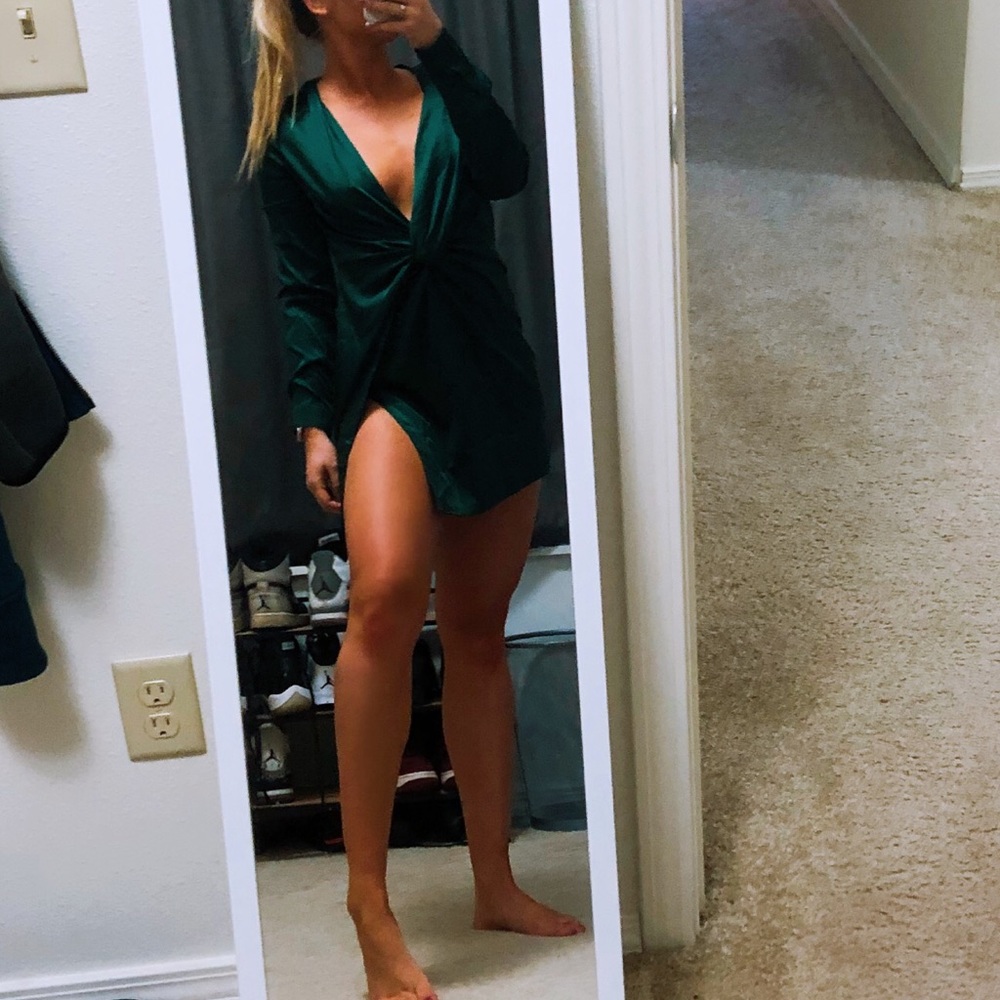Fashion Nova Sugar Free Dress- Hunter Green